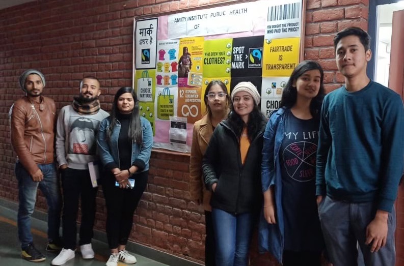 College students collaborating on a design project.